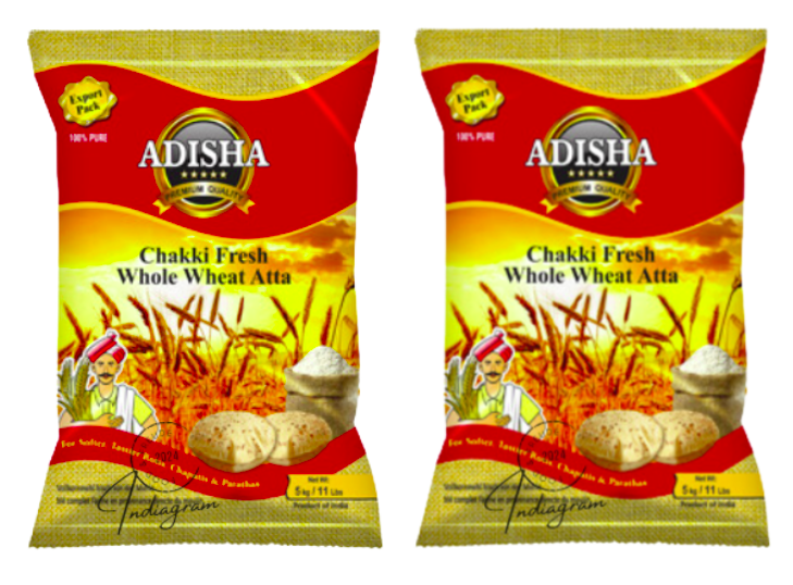 ADISHA CHAKKI FRESH WHOLE WHEAT ATTA - 5Kg x 2