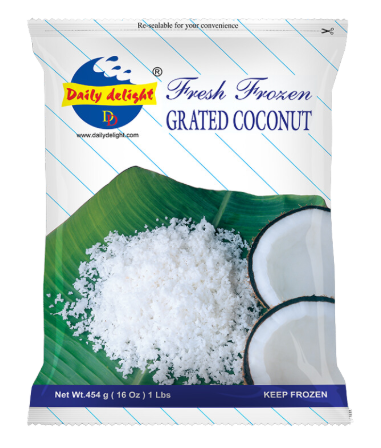 DAILY DELIGHT FRESH FROZEN GRATED COCONUT - 400gm