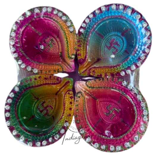 DIWALI DECORATED DIYA - 4Pcs