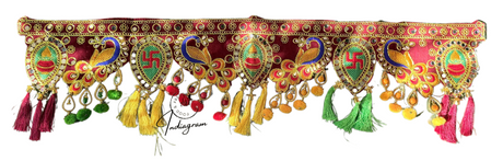 DIWALI FANCY CLOTH TORAN-PEACOCK WITH TRADITIONAL CRAFT