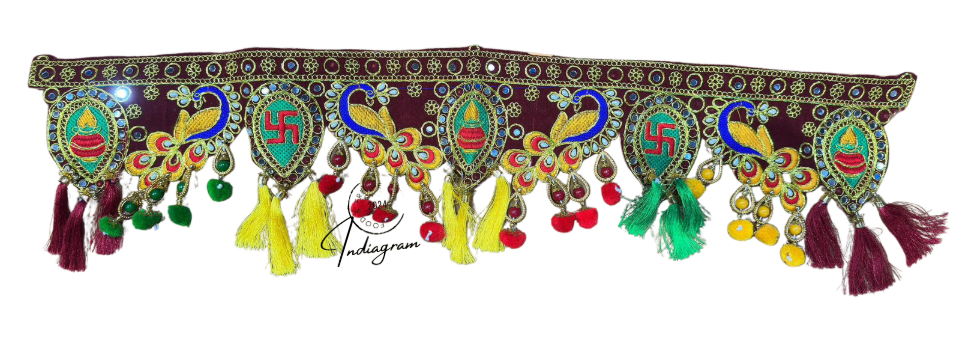 DIWALI FANCY CLOTH TORAN-PEACOCK WITH TRADITIONAL CRAFT