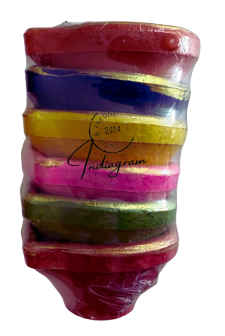 MULTI COLORED DIYA SET (DIWALI) - 6Pcs