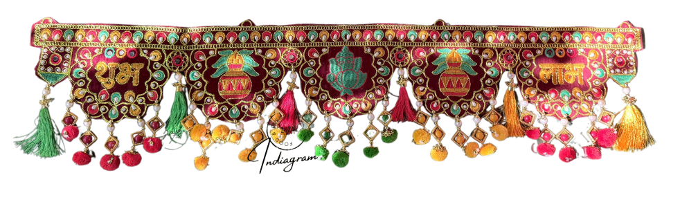 DIWALI FANCY CLOTH TORAN-SHUBH LAABH WITH TRADITIONAL CRAFT