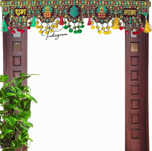 DIWALI FANCY CLOTH TORAN-SHUBH LAABH WITH TRADITIONAL CRAFT