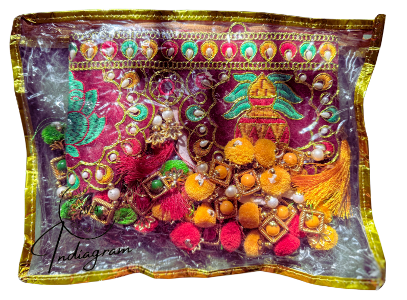 DIWALI FANCY CLOTH TORAN-SHUBH LAABH WITH TRADITIONAL CRAFT
