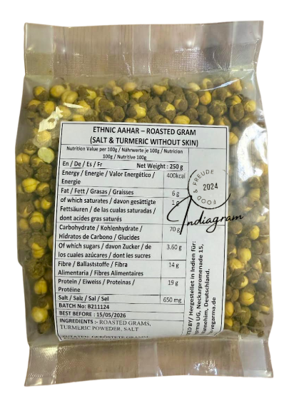ETHNIC AAHAR ROASTED CHANA WITH SKIN (SALT & TURMERIC) - 250gm