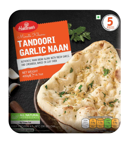 HALDIRAM TANDOORI GARLIC NAAN (VEGAN) - 400gm