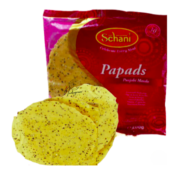 SCHANI PAPADUMS PUNJABI MASALA 7"(PAPAD)(AUCTION WEEK 1) - 200gm