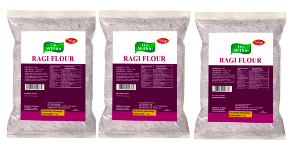 TELUGU FOODS RAGI FLOUR - 1Kg X 3 (BACHAT COMBO)
