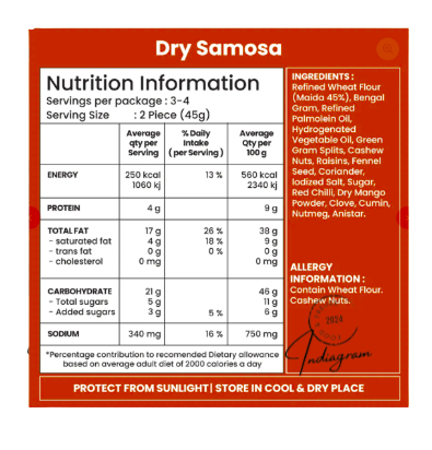 JABSONS NAMKEEN DRY SAMOSA - 160gm