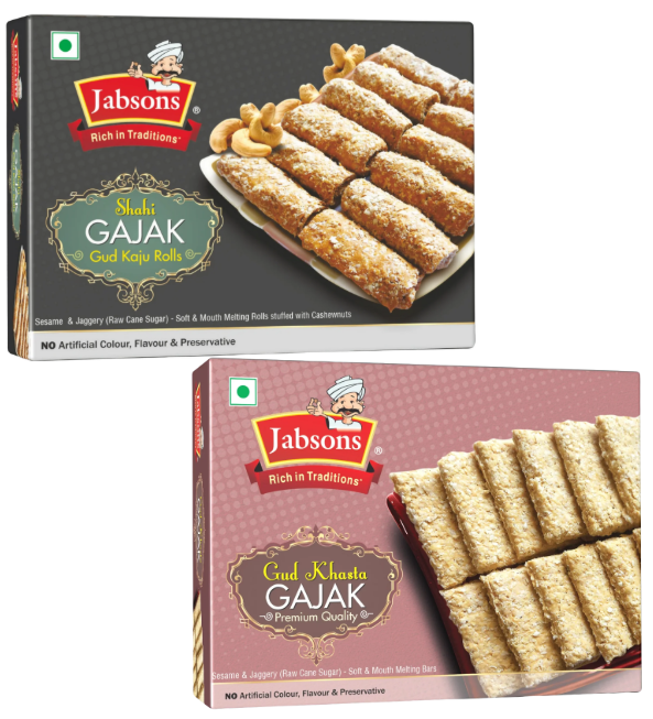 JABSONS GAJAK (GUD KAJU ROLLS + GUD KHASTA) - 175g each
