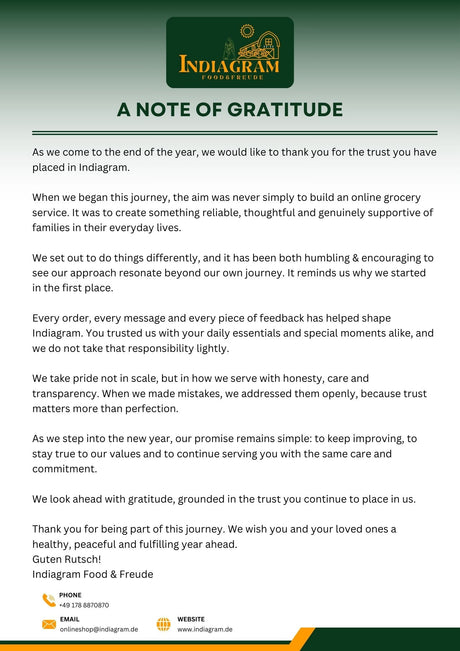 A note of Gratitude