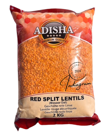 ADISHA RED SPLIT LENTILS (MASOOR DAL) - 2Kg