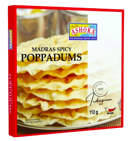 ASHOKA MADRAS SCHARF POPPADUMS(PAPAD) - 112gm