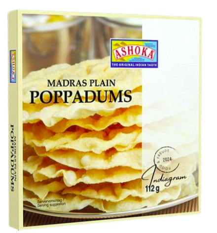 ASHOKA MADRAS PLAIN POPPADUMS(PAPAD) - 112gm