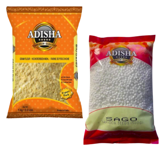 ADISHA GRAM FLOUR(BESAN) - 1kg + ADISHA PREMIUM SAGO - 500gm