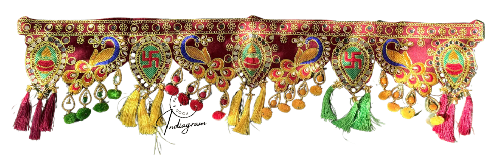 DIWALI FANCY CLOTH TORAN-PEACOCK WITH TRADITIONAL CRAFT