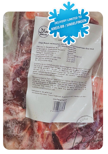 FROZEN GOAT MEAT CUT WITH BONE (HALAL) - 1Kg