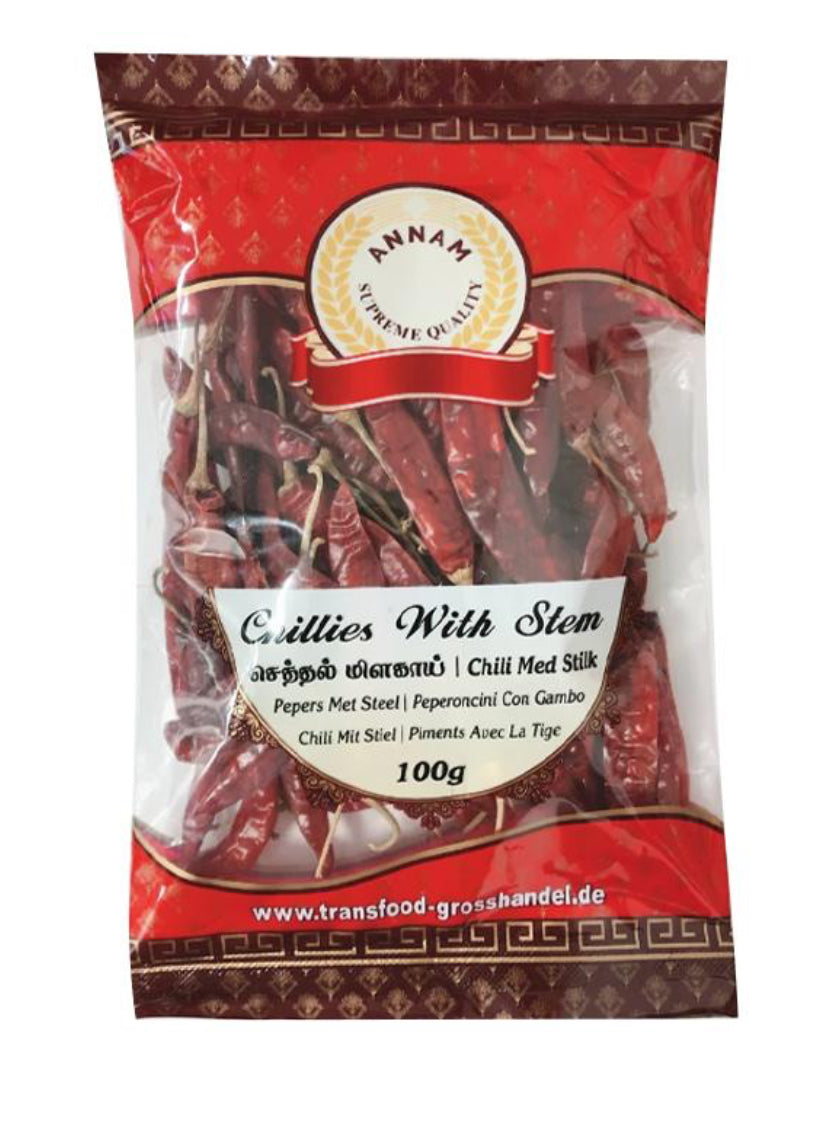ANNAM GETROCKNETE LANGE ROTE CHILI - 100g