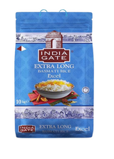 INDIA GATE EXTRA LONG BASMATI RICE (EXCEL)- 10kg (BBD - END 2027)*