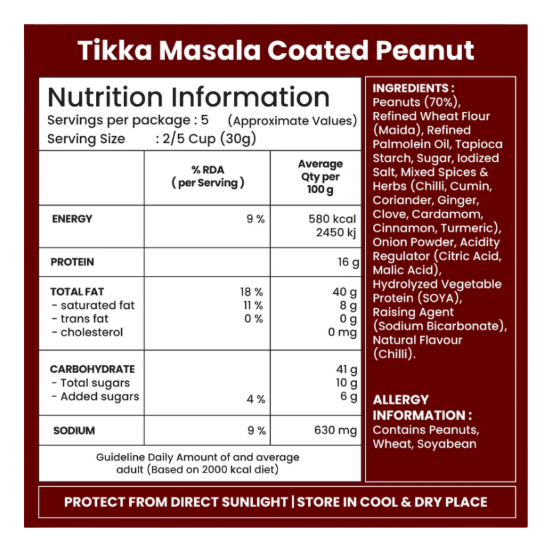 JABSONS TIKKA MASALA COATED PEANUTS - 150g