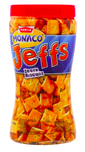PARLE MONACO JEFFS ZEERA BISCUITS JAR - 200gm