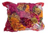 SATIN TORAN MARIGOLD RED&ORANGE FLOWERS (Door Hanging)