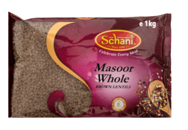 SCHANI BRAUNE LINSEN (MASOOR GANZ) - 1Kg