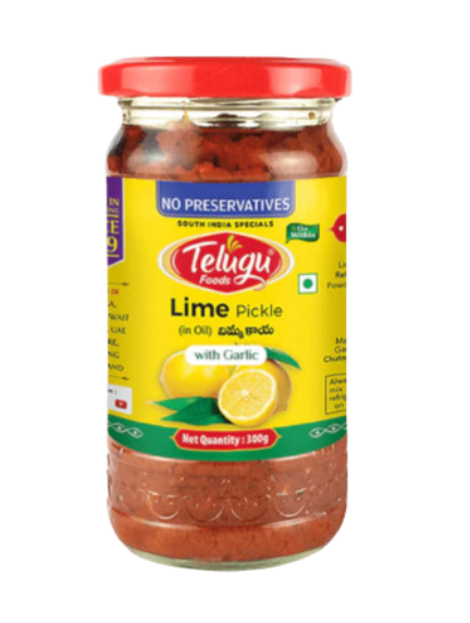 TELUGU LIMETTEN-KNOBLAUCH-PICKLE - 300 g