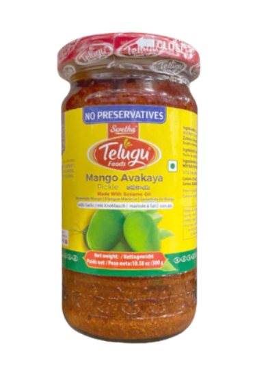 TELUGU-GESCHNITTENE MANGO-KNOBLAUCH-PICKLES - 300 g