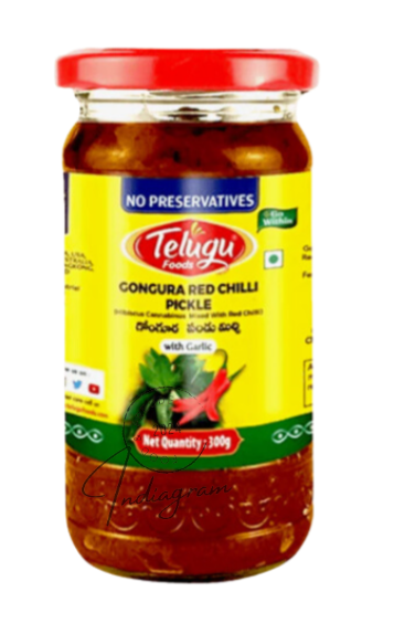 TELUGU GONGURA RED CHILLI GARLIC PICKLE - 300gm