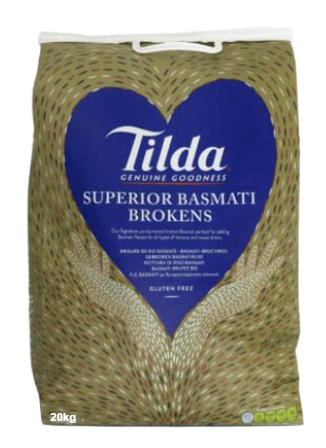TILDA BROKEN BASMATI RICE - 20Kg