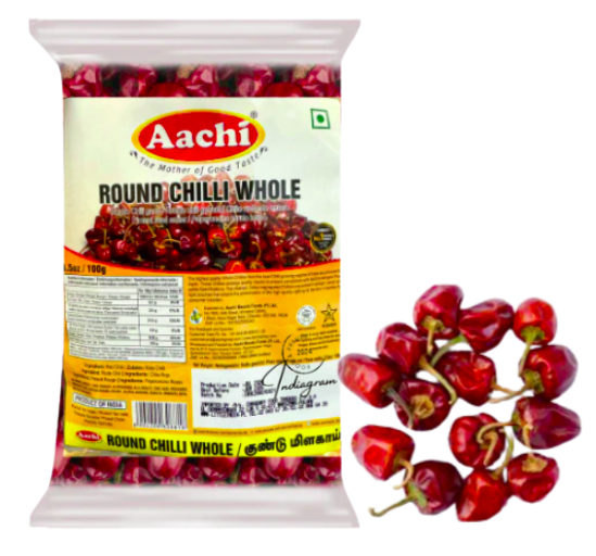AACHI CHILLI WHOLE (ROUND) - 100gm