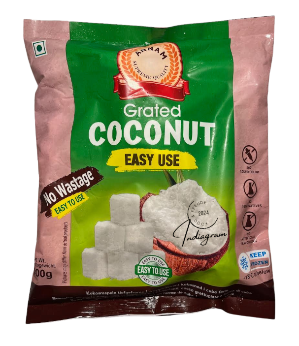 ANNAM FROZEN GRATED COCONUT (easy use cubes) - 400gm